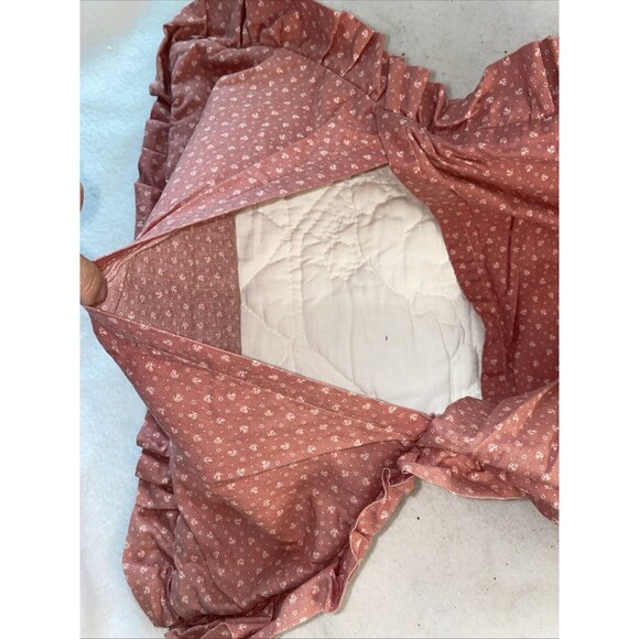 Rabbit Bunny pillow Case Quilted Vintage country Easter Ruffle 15x14 Spring - Picture 8 of 8